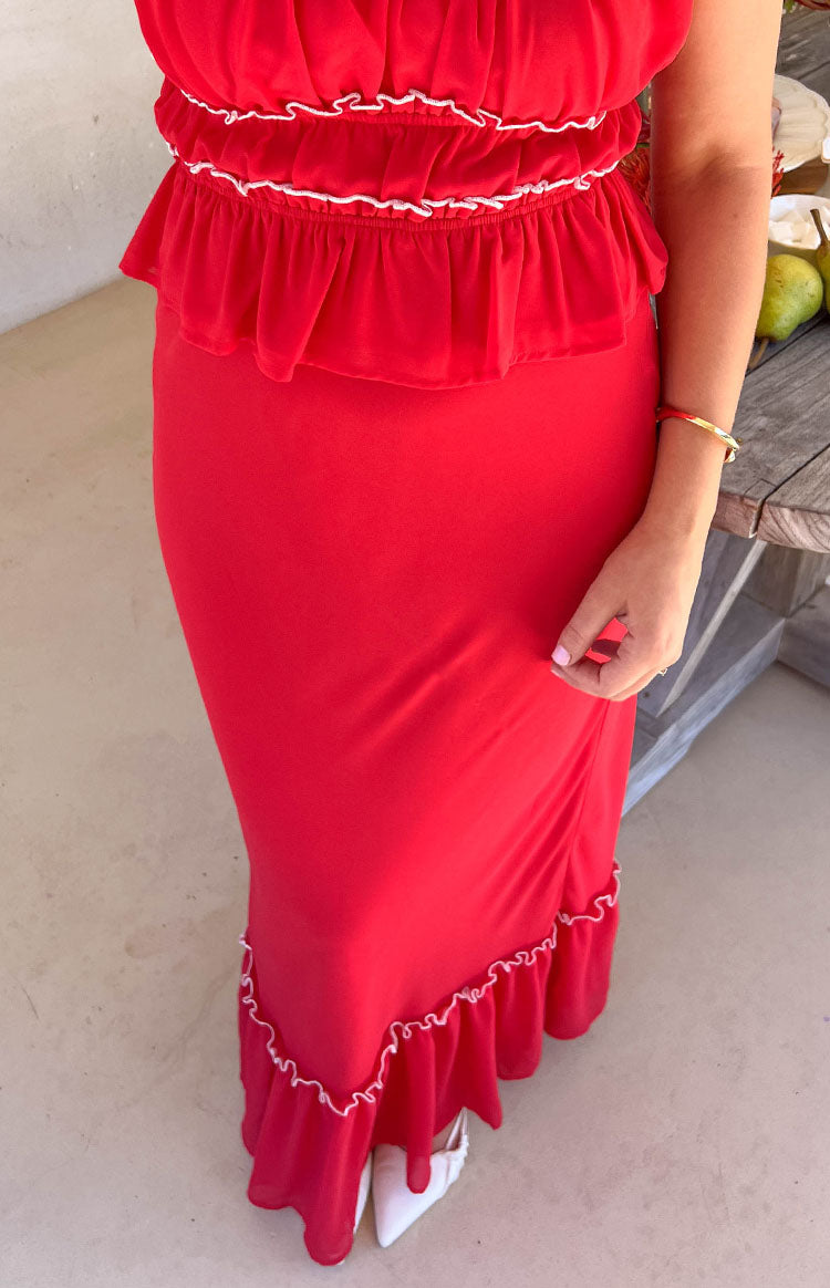 Wiatt Red Maxi Skirt — 9
