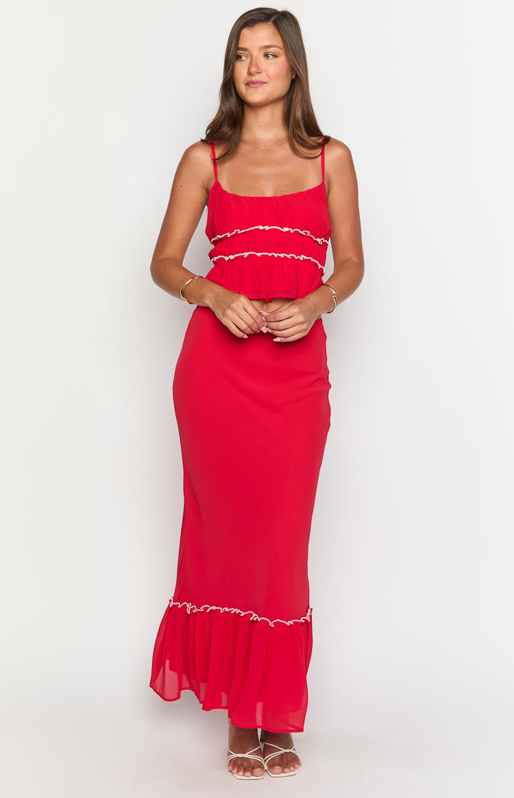 Wiatt Red Maxi Skirt — 13