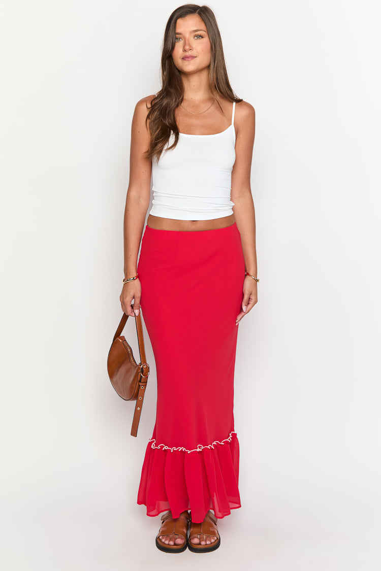 Wiatt Red Maxi Skirt — 14