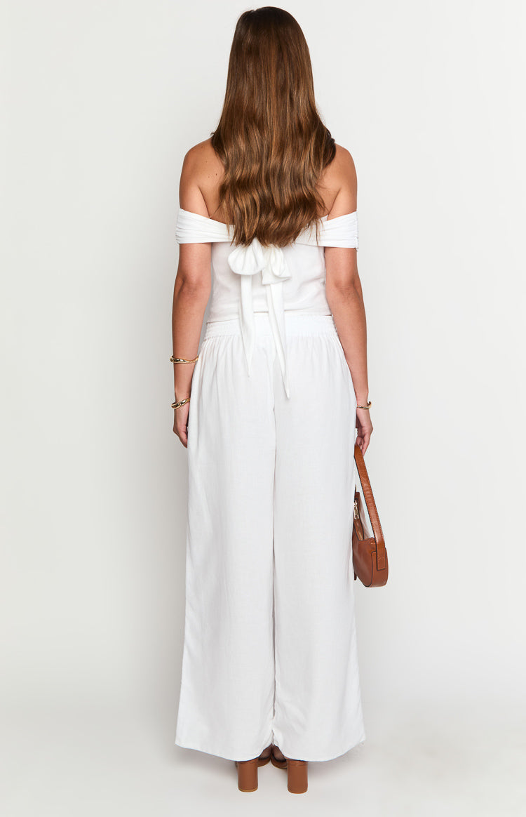 Moana White Linen Blend Pants — 6