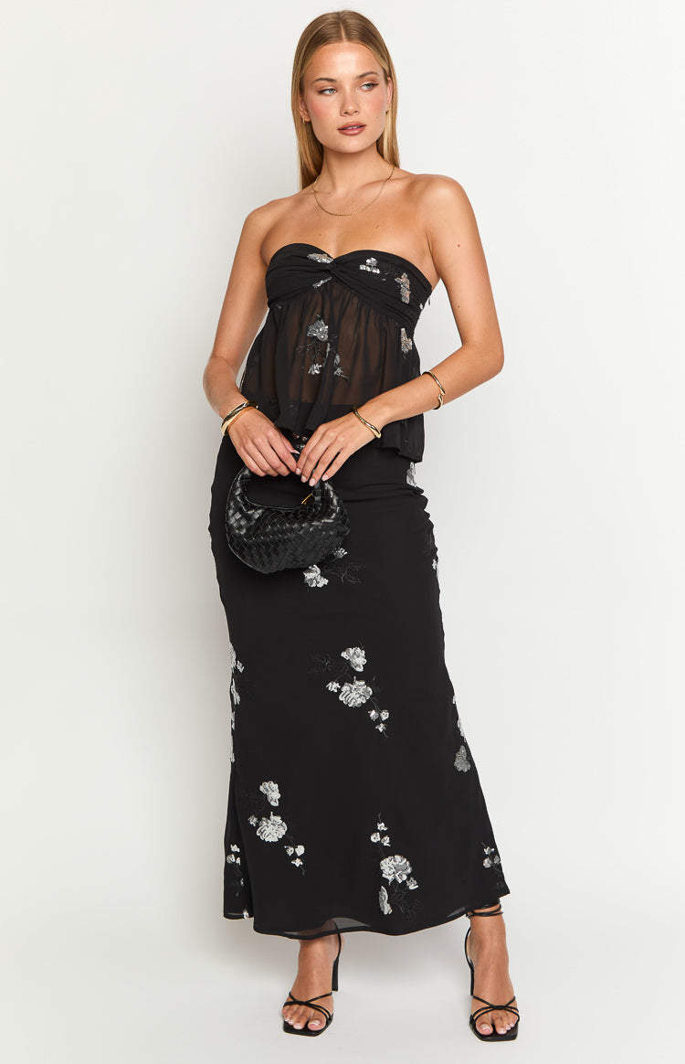 Shyla Black Strapless Top — 1