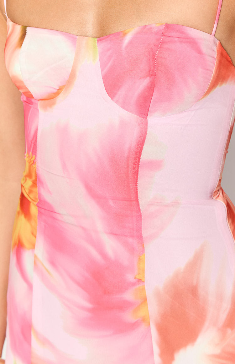 Penny Lane Pink Floral Kisses Mini Dress — 6