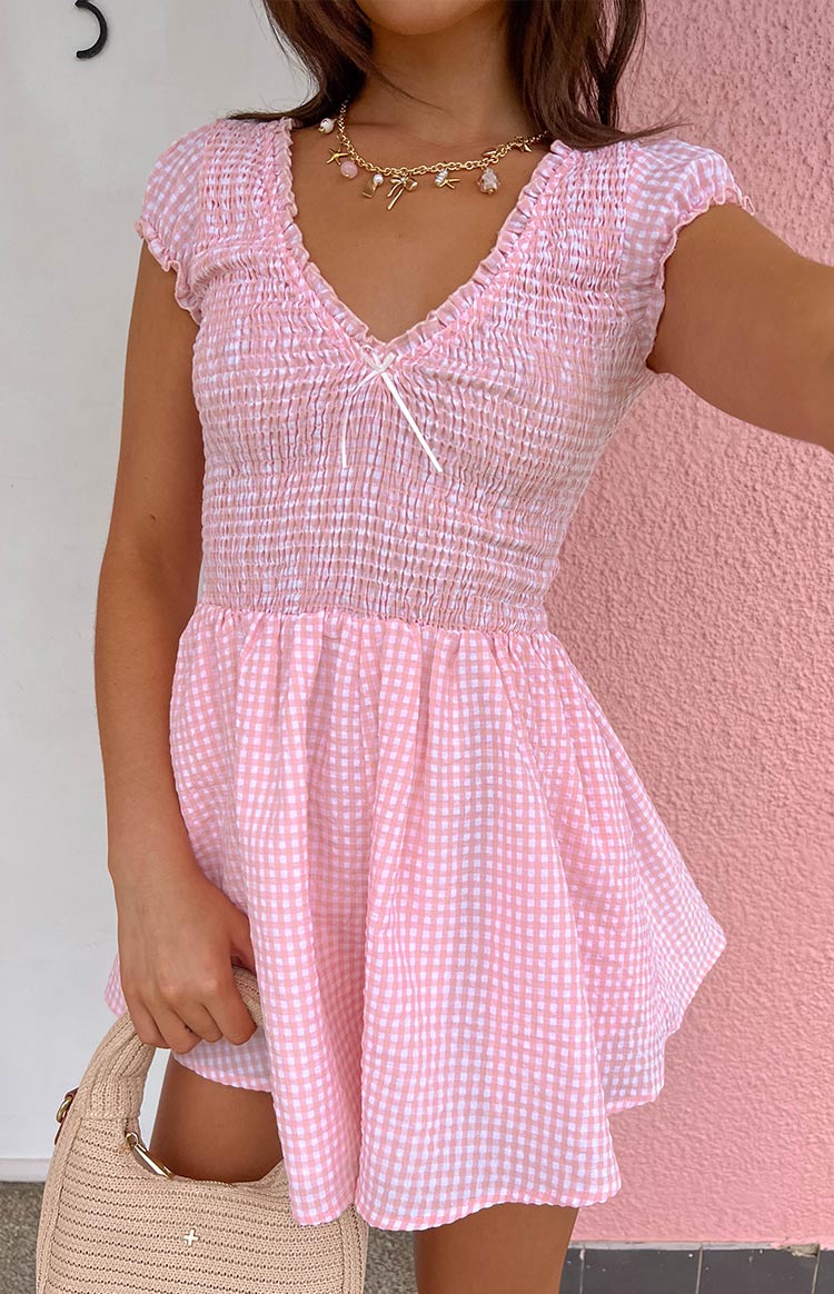 Raldo Pink Gingham Playsuit — 1