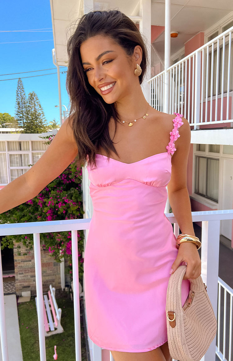 Marbelle Hot Pink Satin Mini Dress — 11