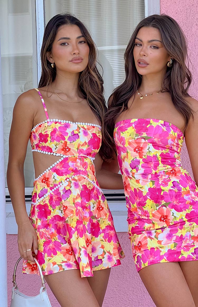 Josie Yellow Floral Pop Mini Dress — 8