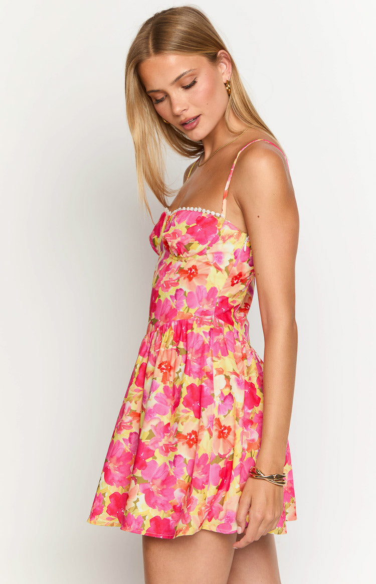 Sam Yellow Floral Pop Mini Dress — 4