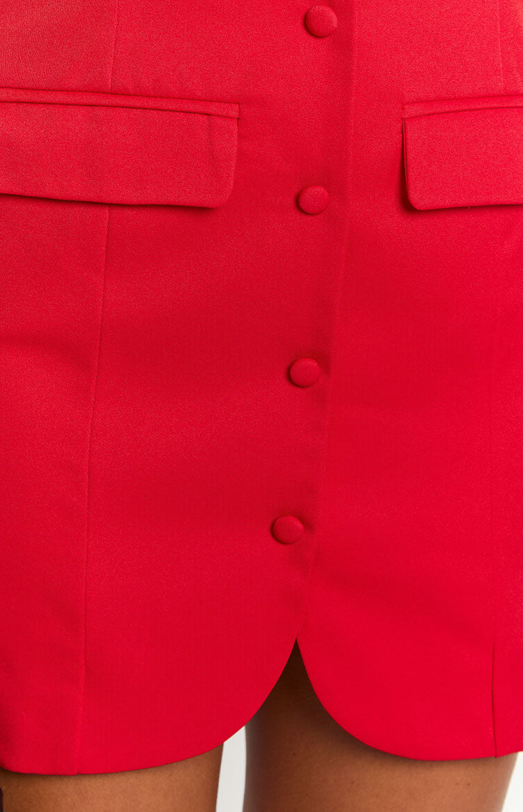 Dianna Red Strapless Mini Dress — 5