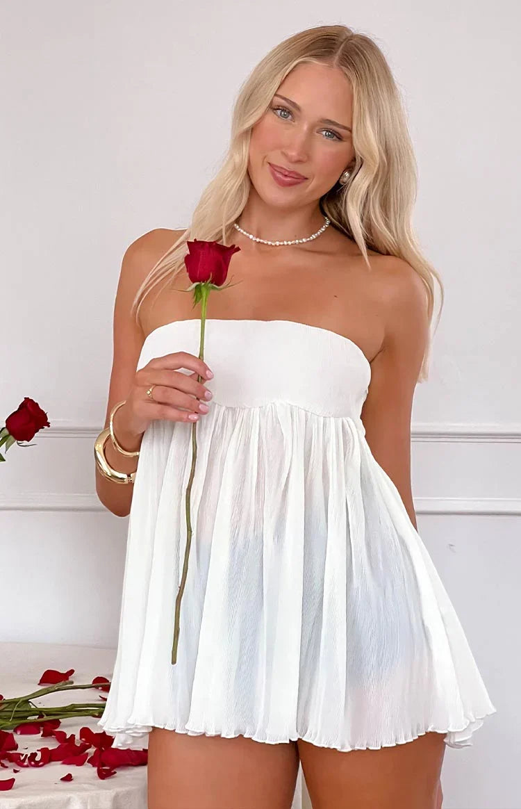 Angia White Strapless Top — 7