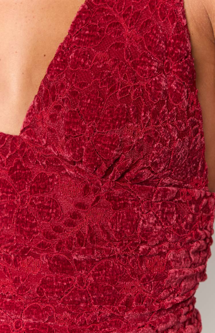 Clancy Red Velvet Crop Top — 12