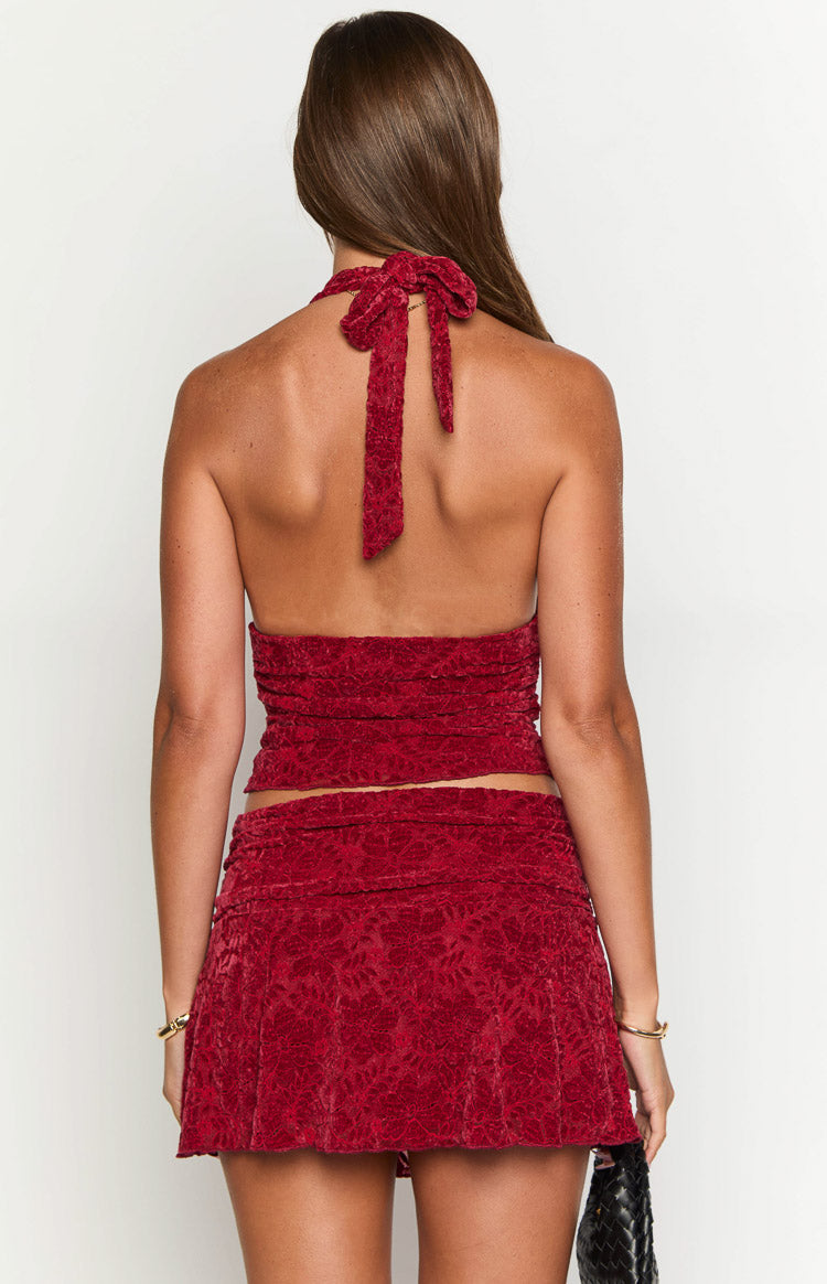 Clancy Red Velvet Crop Top — 11