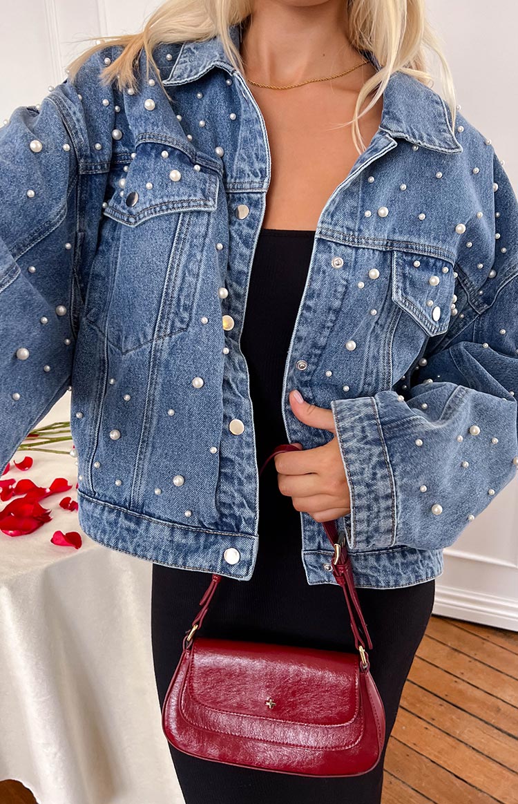 Denim Dazzle Pearl Mid Wash Denim Jacket — 13