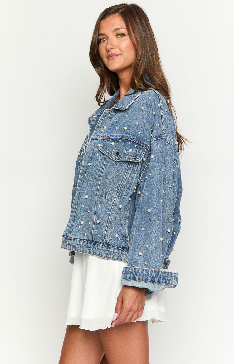 Denim Dazzle Pearl Mid Wash Denim Jacket — 7