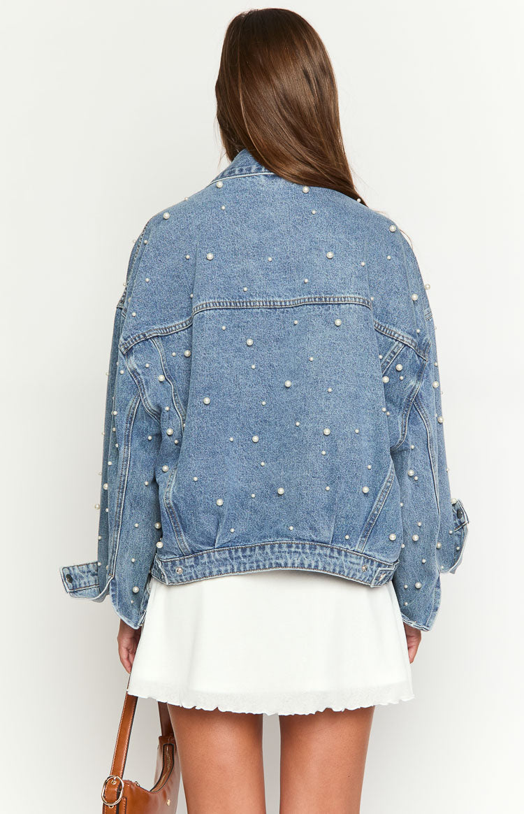 Denim Dazzle Pearl Mid Wash Denim Jacket — 8