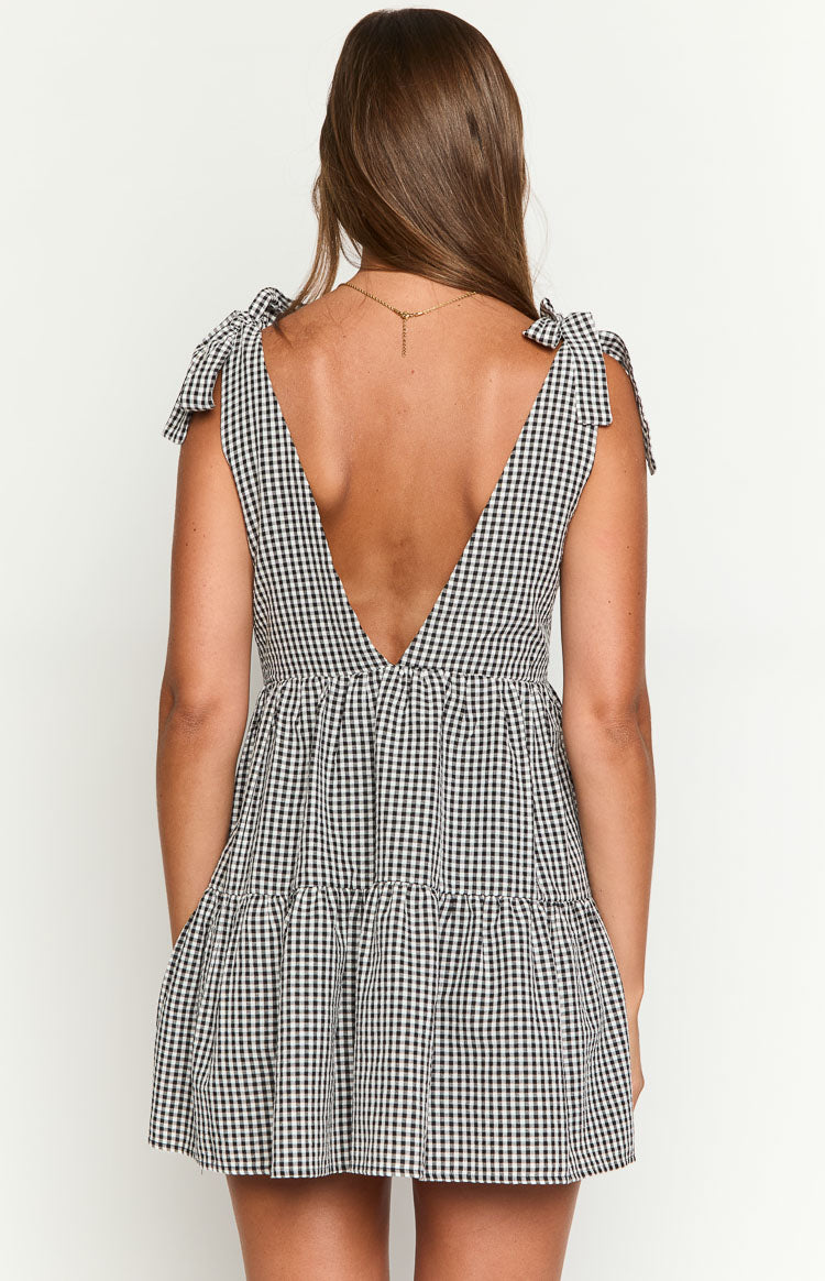 Angel Girl Black Gingham Mini Dress — 8