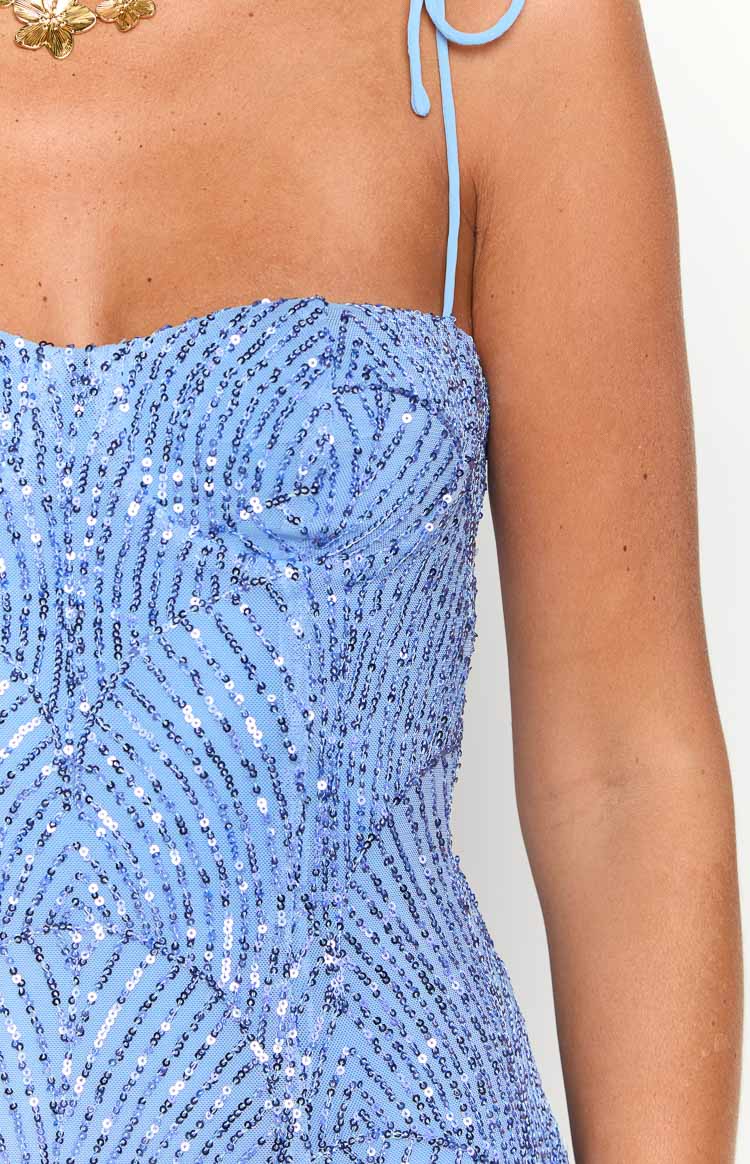 Penny Lane Light Blue Sequin Mini Dress — 6