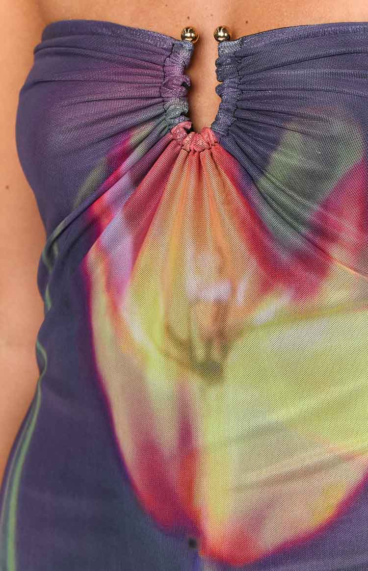Millie Black Floral Strapless Midi Dress — 6