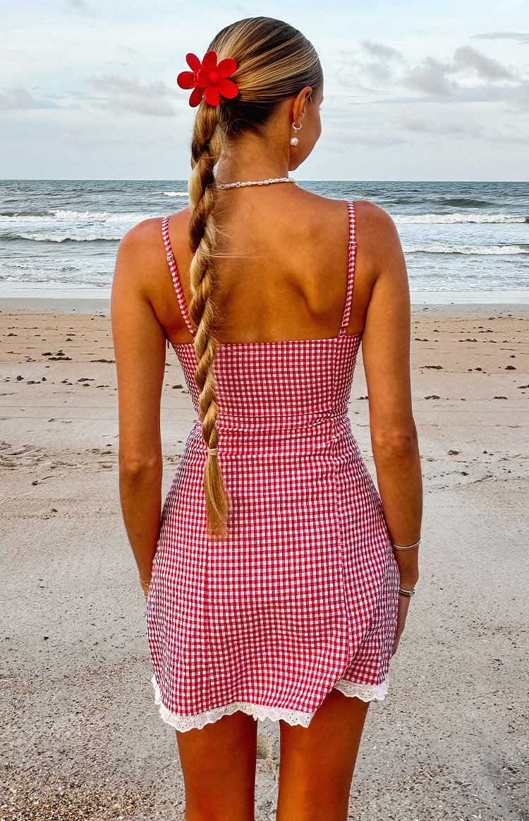 Cutie Pie Red Gingham Mini Dress — 4