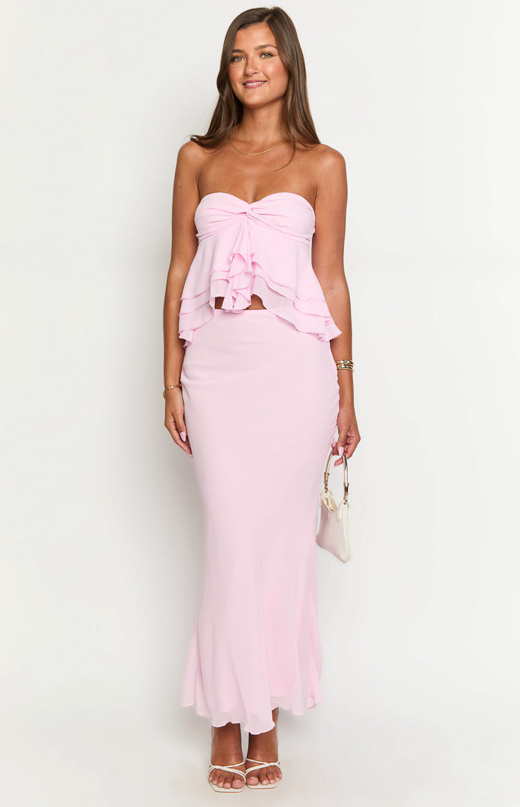 Myrna Pink Strapless Top — 2