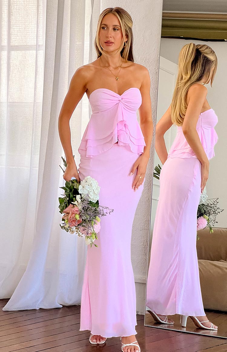 Myrna Pink Strapless Top — 7
