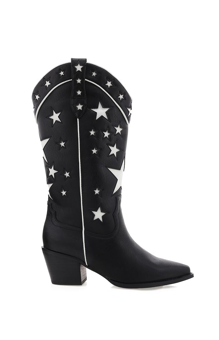 Billini Dollie Black And White Cowboy Boots — 1