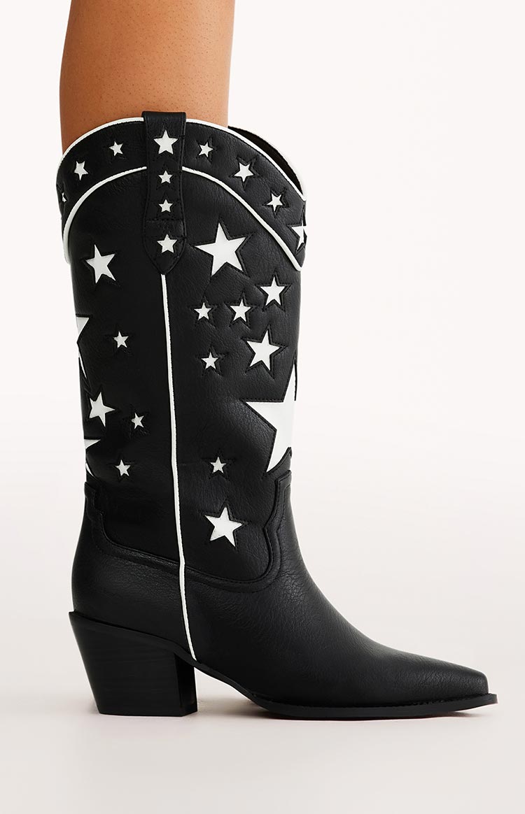 Billini Dollie Black And White Cowboy Boots — 4