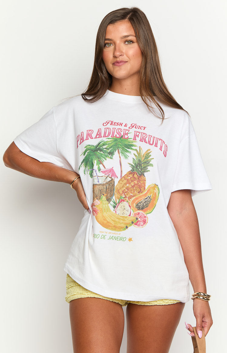 Beginning Paradise Fruits White Tee — 2
