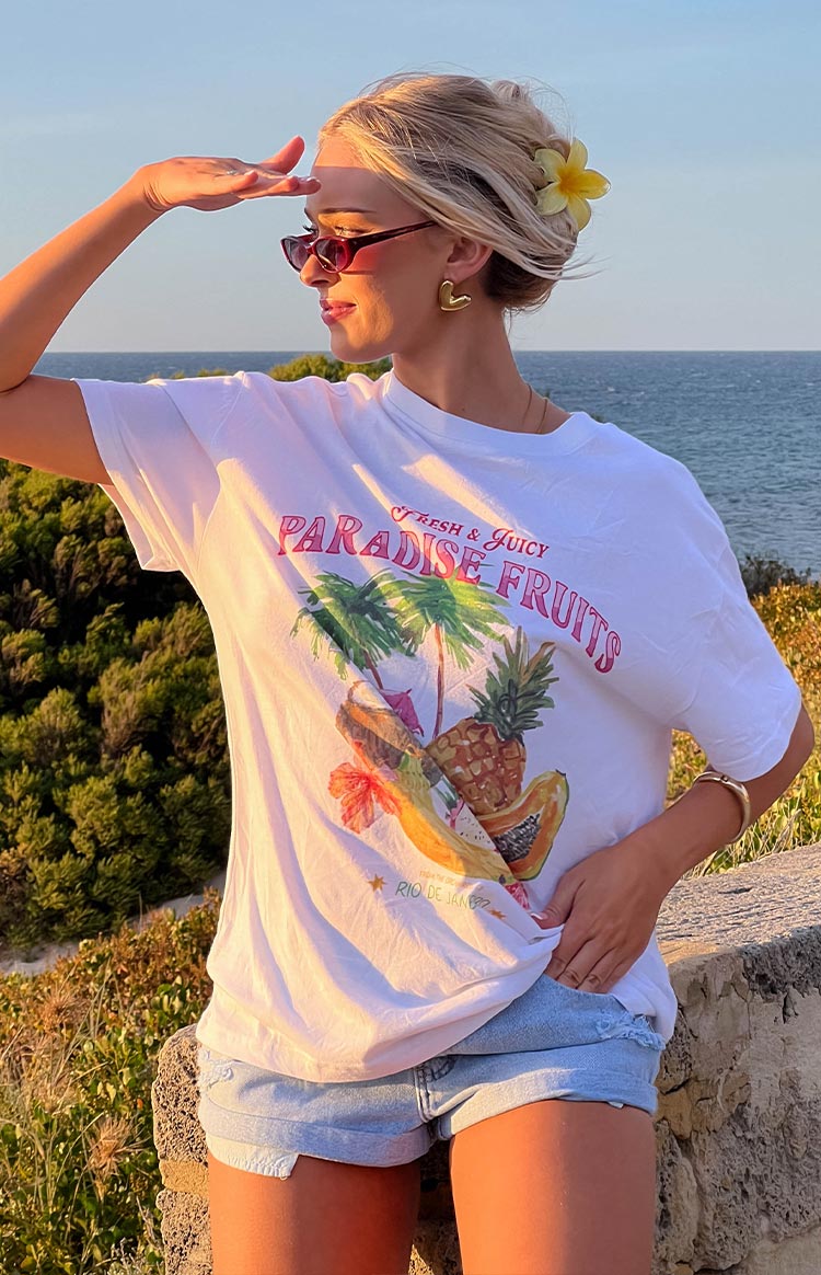 Beginning Paradise Fruits White Tee — 8