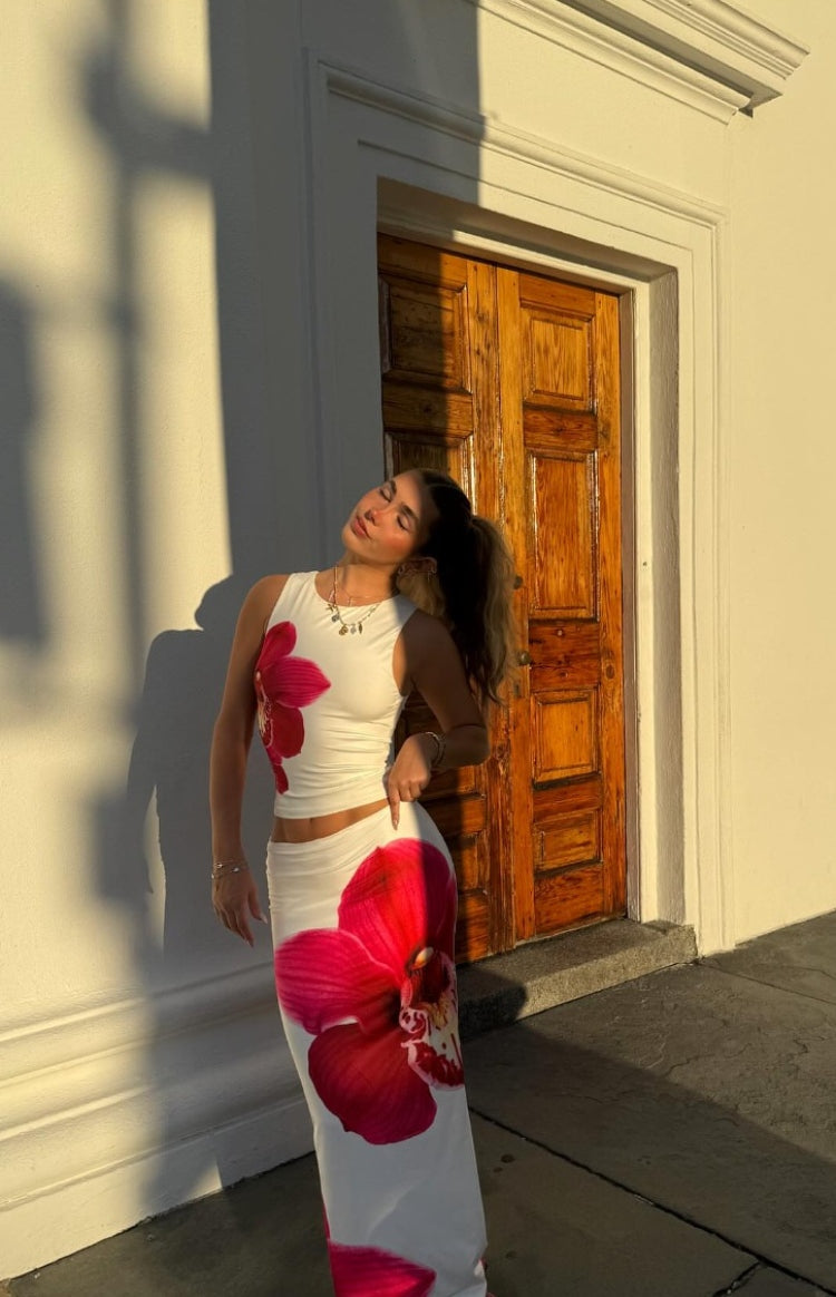Payge White Orchid Maxi Skirt — 1