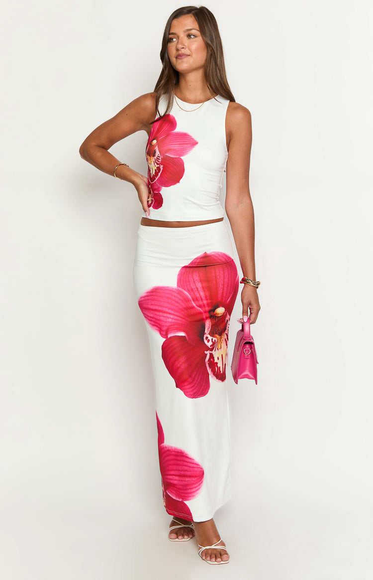 Payge White Orchid Maxi Skirt — 7