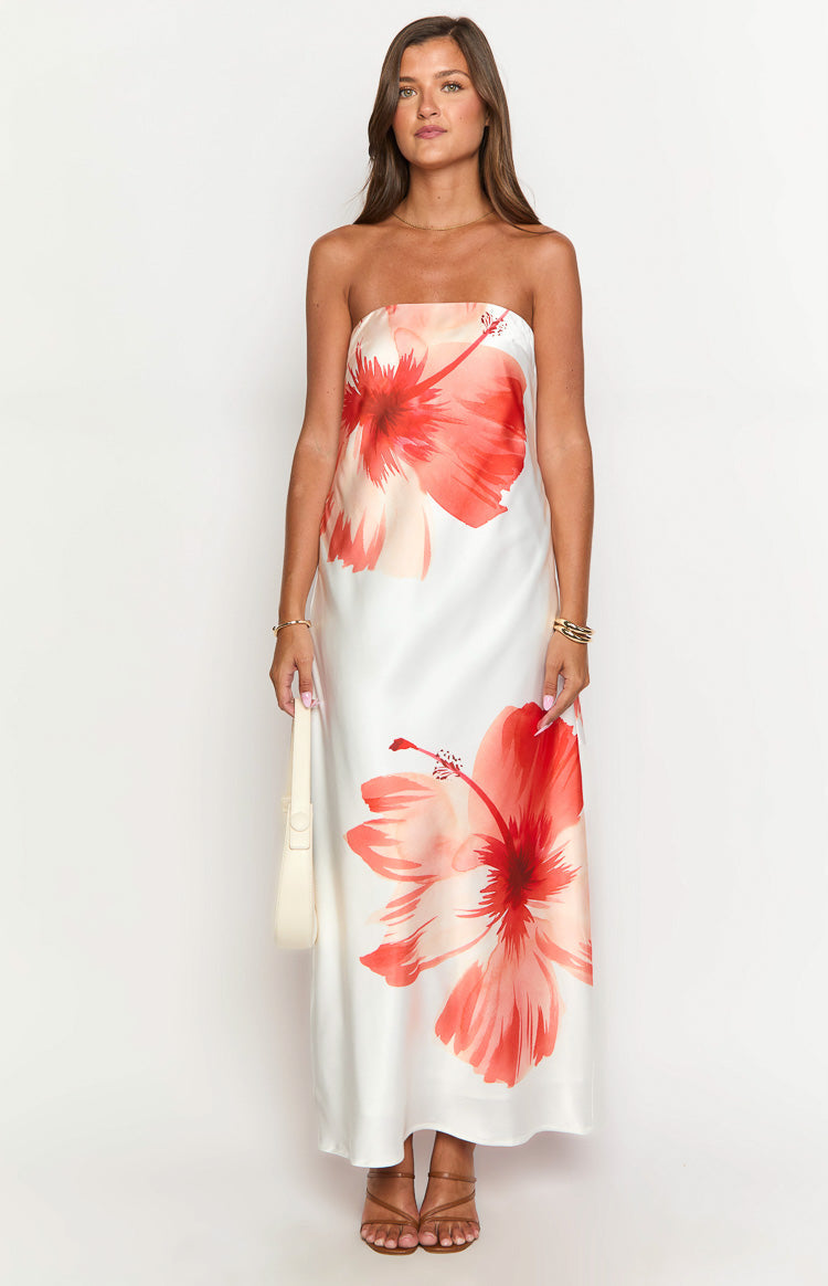 Damia White Floral Maxi Dress — 1