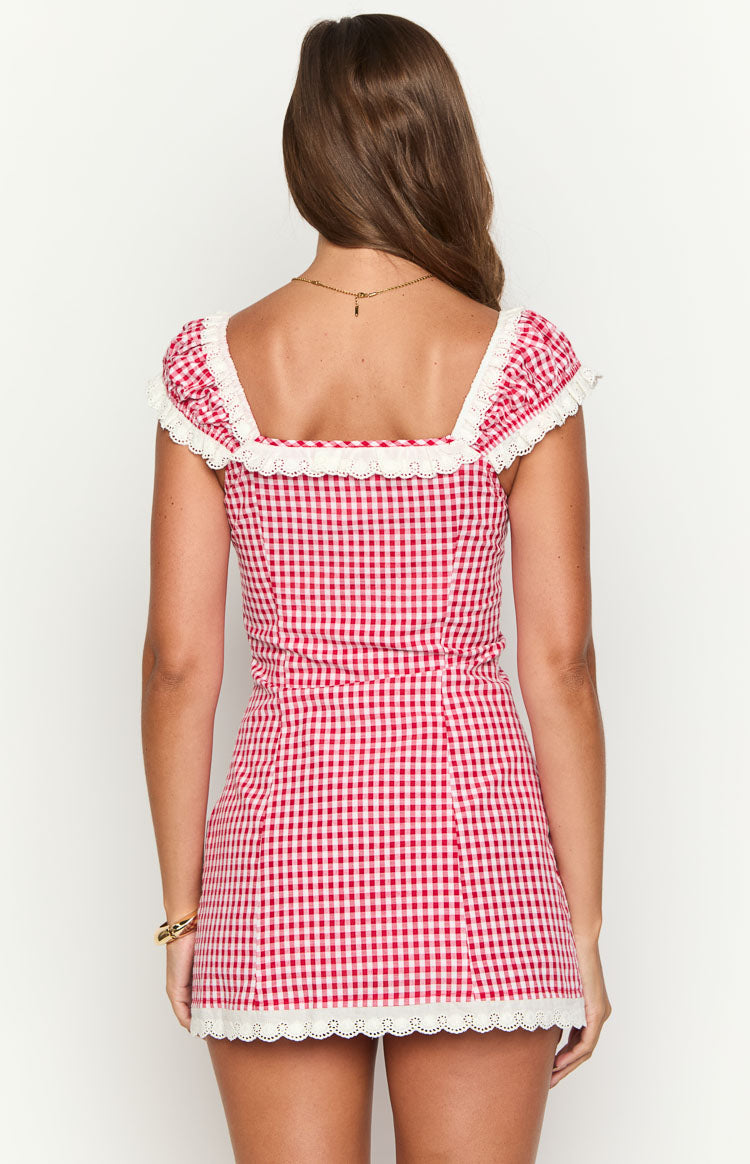 Jolie Red Short Sleeve Mini Dress — 5