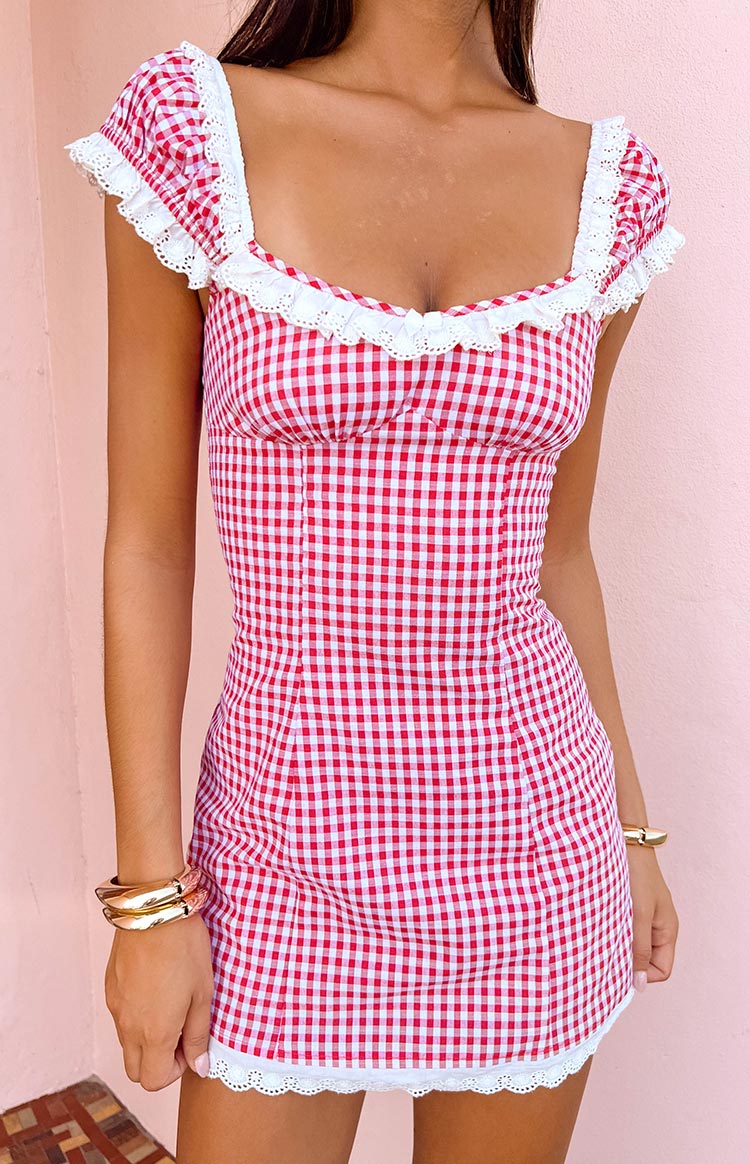 Jolie Red Short Sleeve Mini Dress — 9