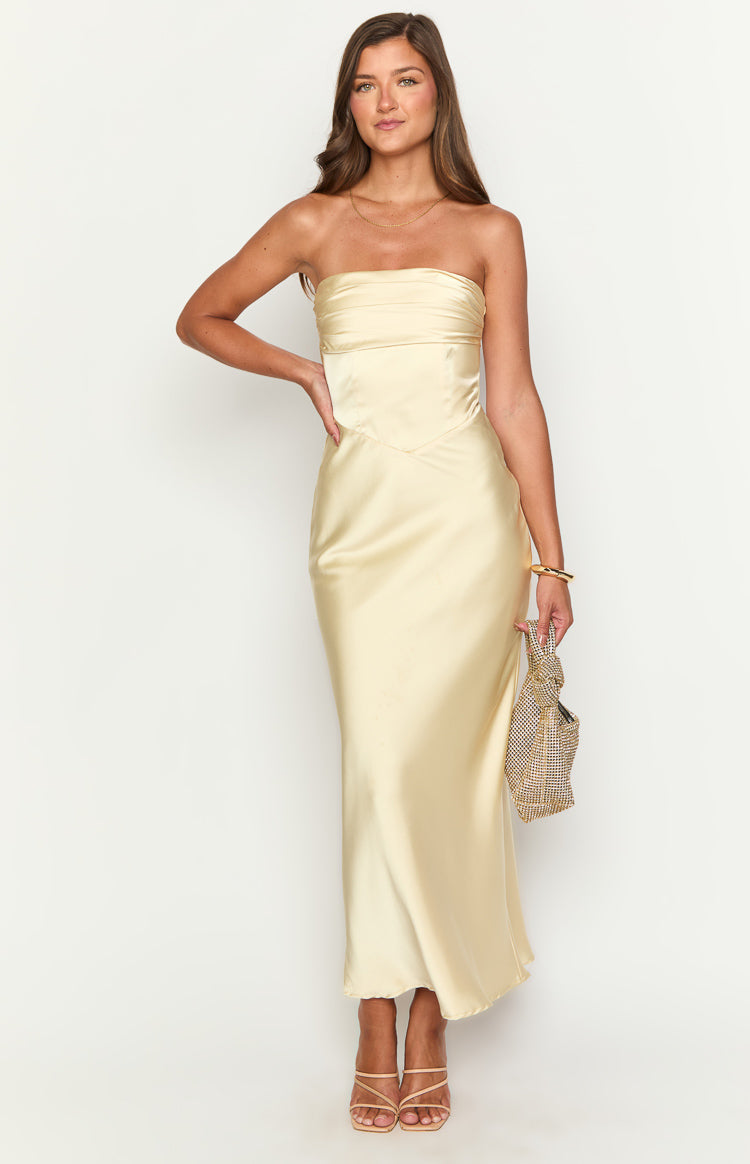 Tasha Yellow Strapless Maxi Dress — 3