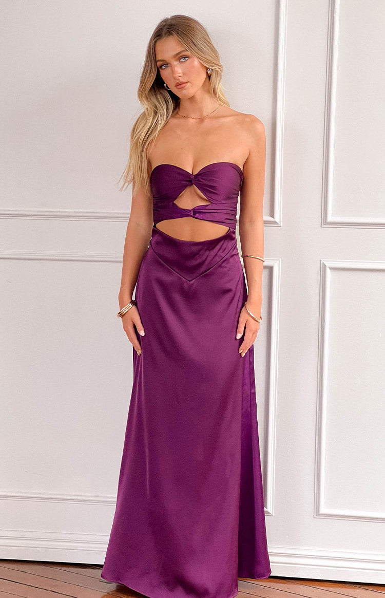 Coco Purple Strapless Maxi Dress — 1