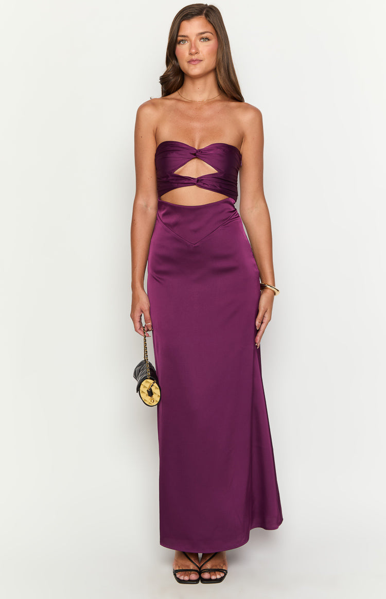 Coco Purple Strapless Maxi Dress — 1