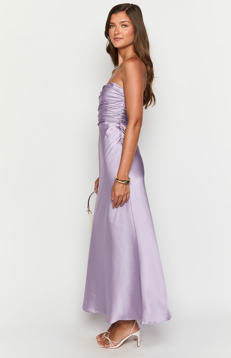 Alexia Purple Strapless Maxi Dress — 4
