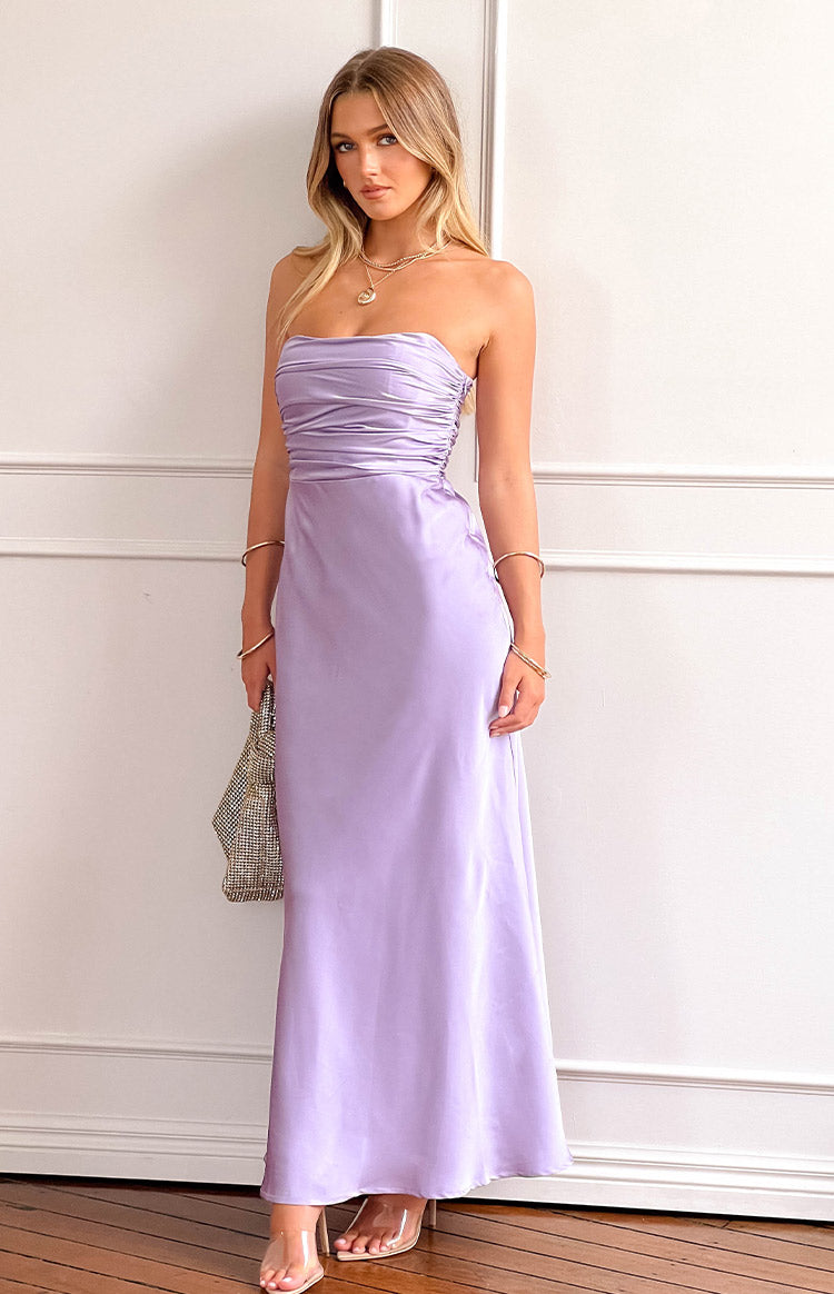 Alexia Purple Strapless Maxi Dress — 8