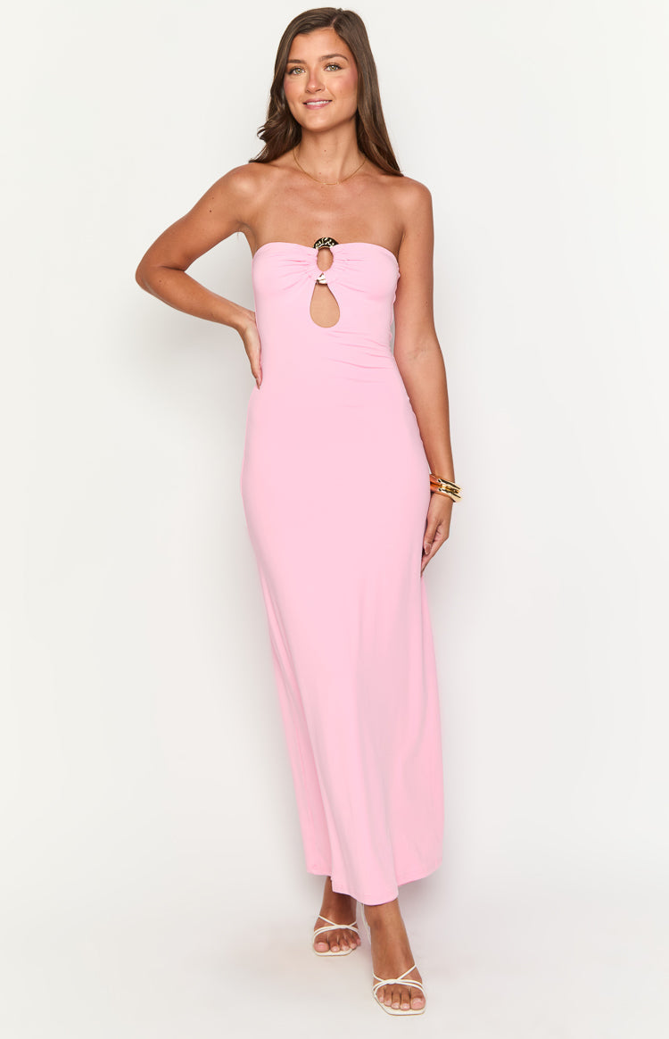 Harriet Pink Strapless Maxi Dress — 2
