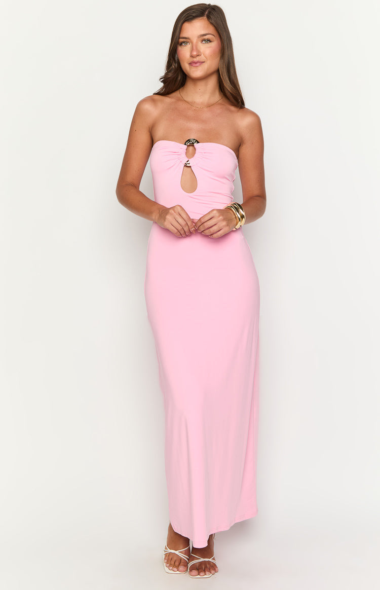 Harriet Pink Strapless Maxi Dress — 3