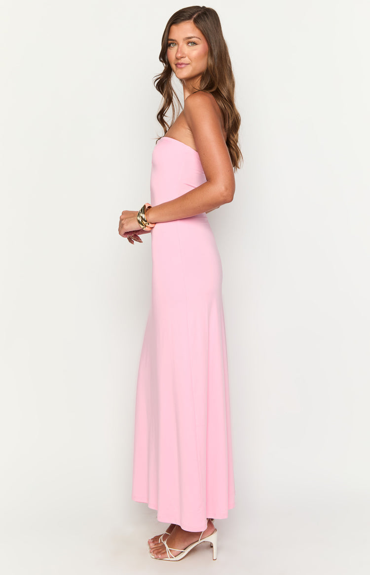 Harriet Pink Strapless Maxi Dress — 4