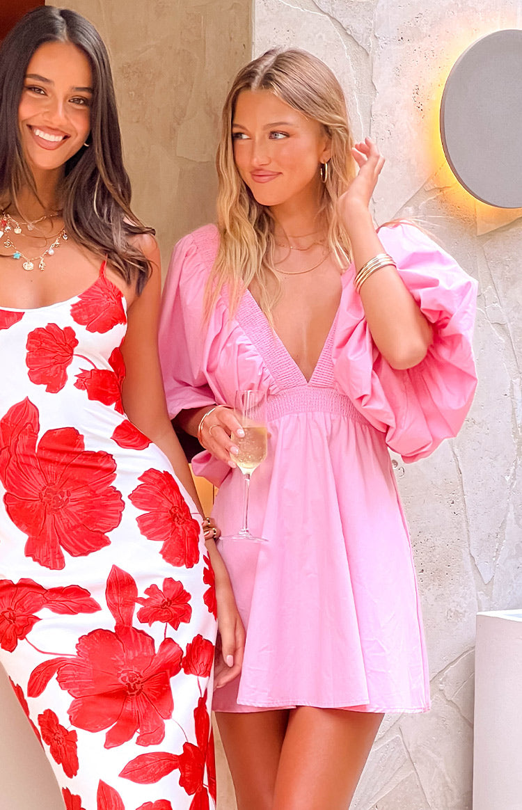 Torie Pink Short Sleeve Mini Dress — 1