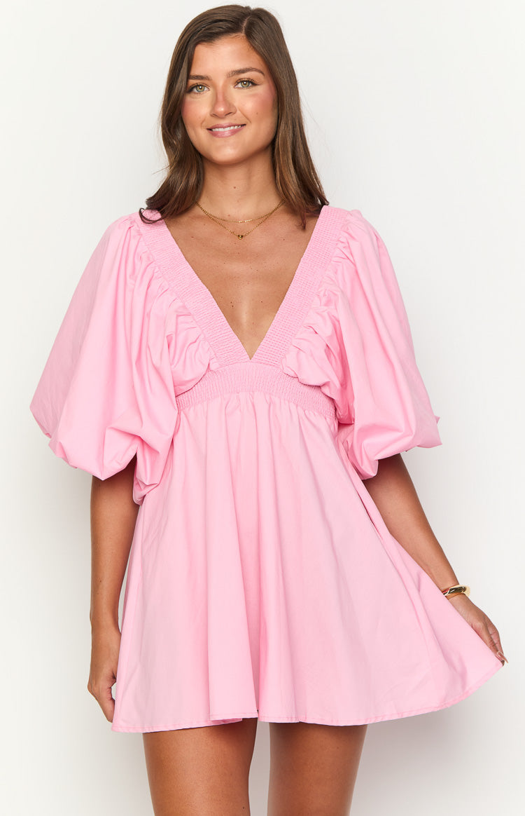 Torie Pink Short Sleeve Mini Dress — 1
