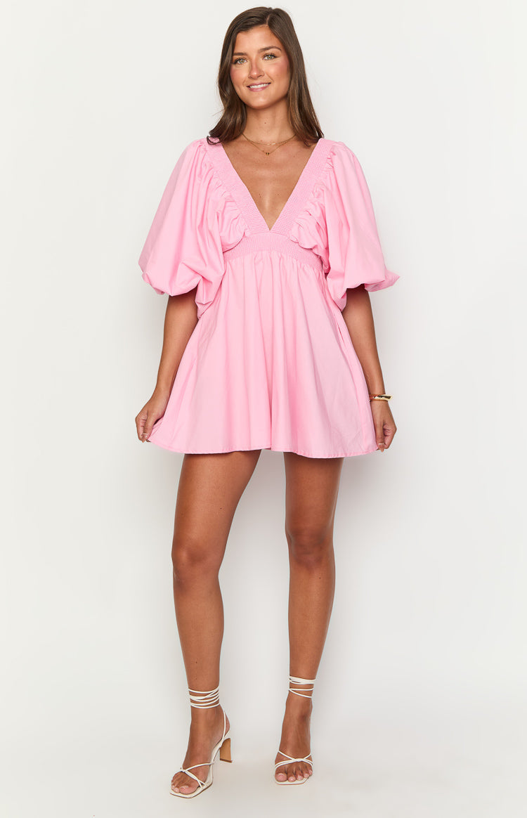 Torie Pink Short Sleeve Mini Dress — 3