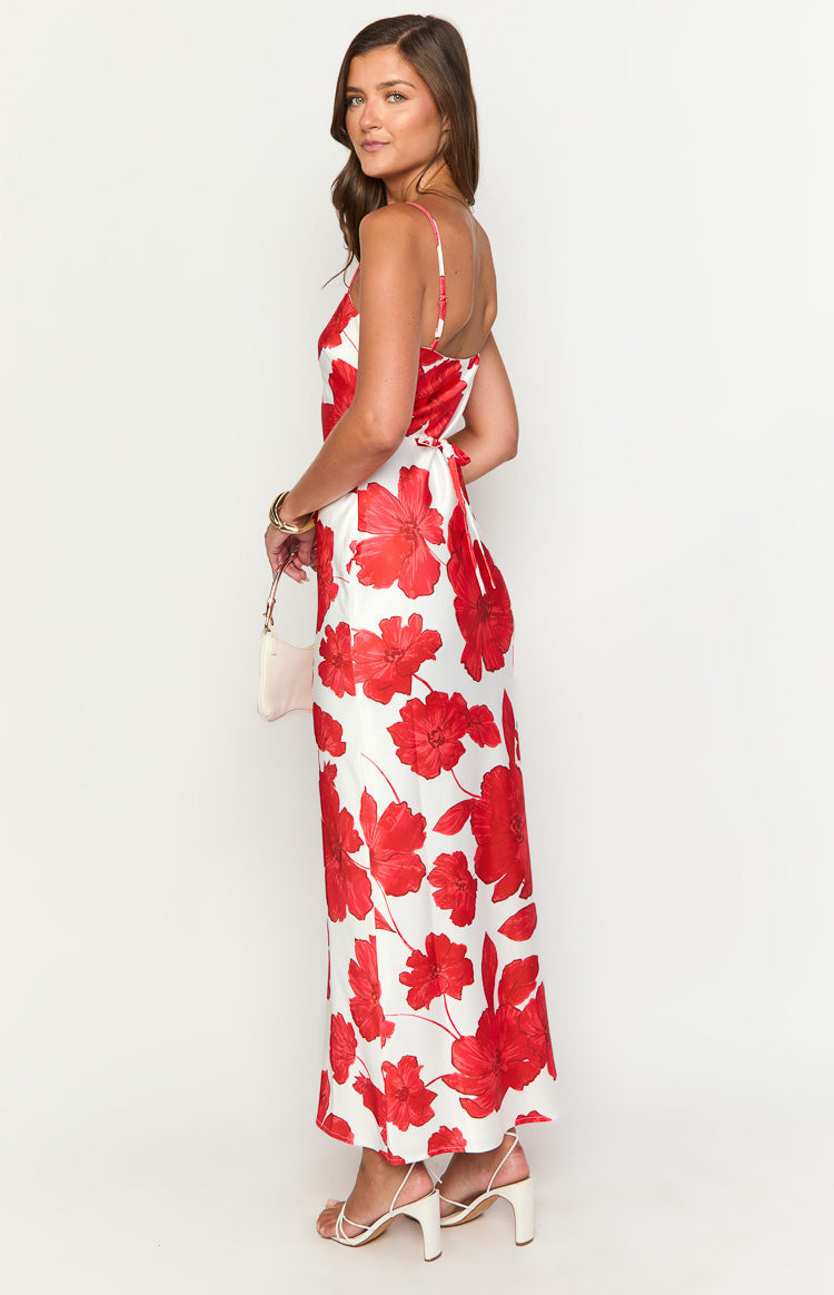 Renesmee Red Anemone Floral Print Maxi Dress — 5