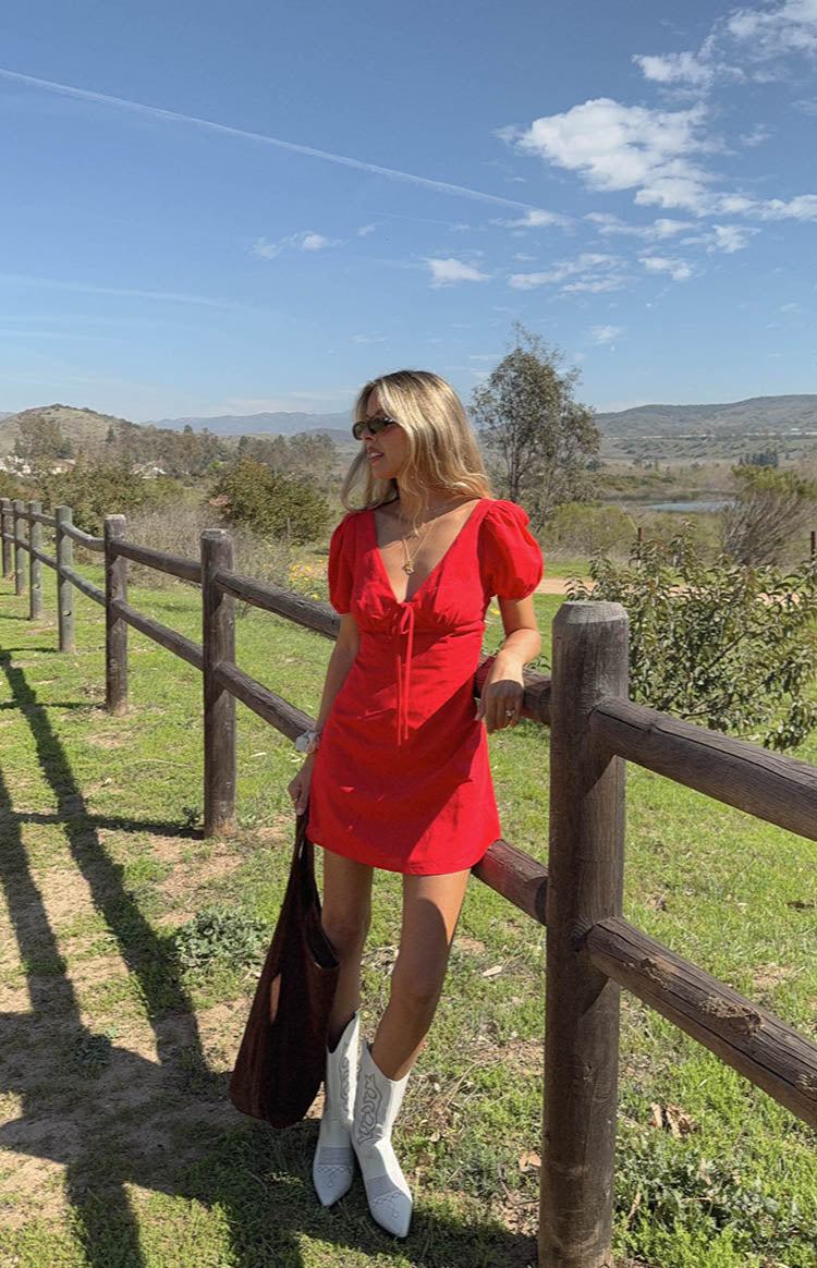 Franky Red Mini Dress — 7