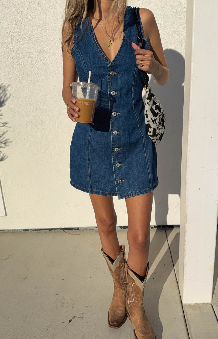 Isla Dark Wash Denim Mini Dress — 7