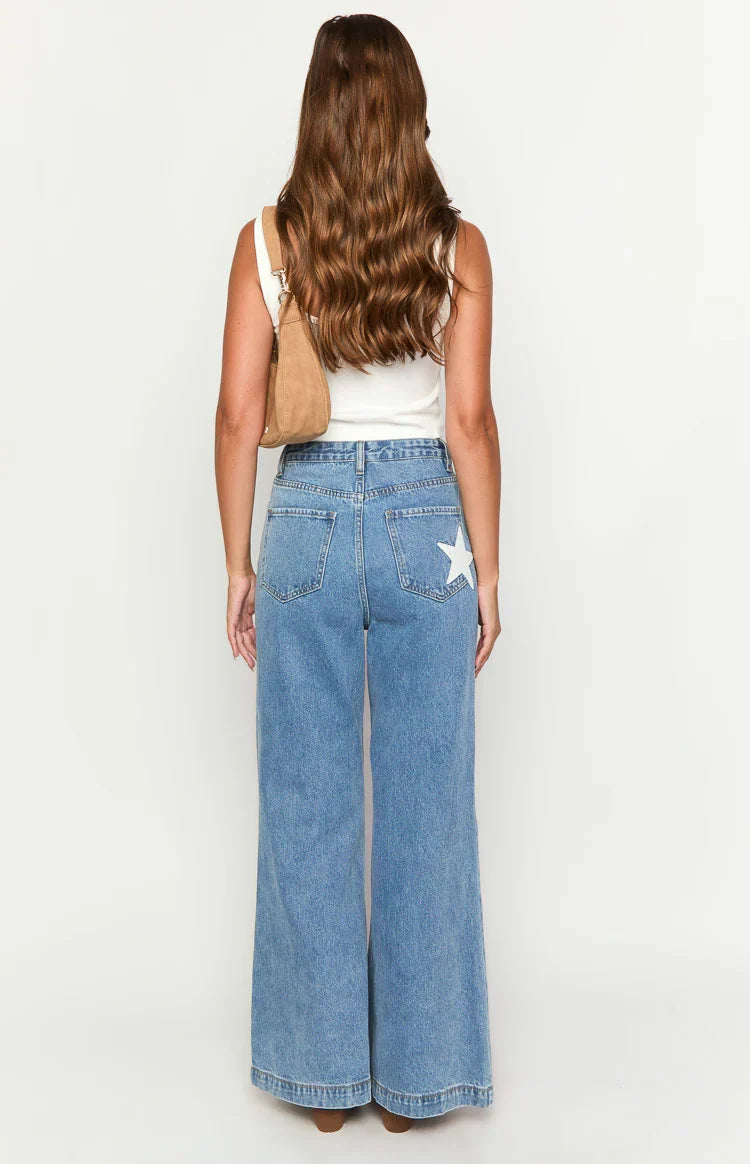 Dandy Mid Wash Denim Flare Jeans — 4