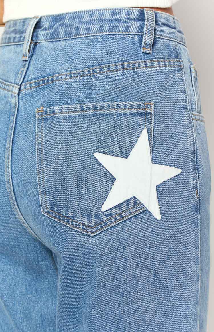 Dandy Mid Wash Denim Flare Jeans — 6