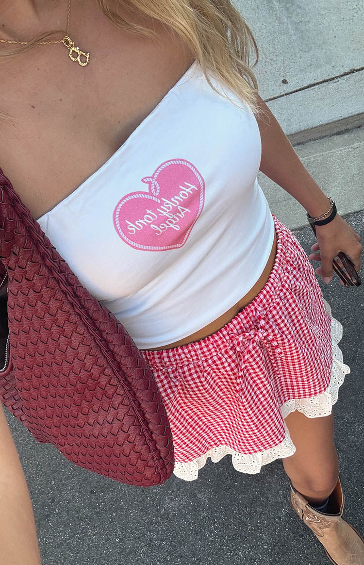 Ottilie Red Gingham Mini Skirt — 10