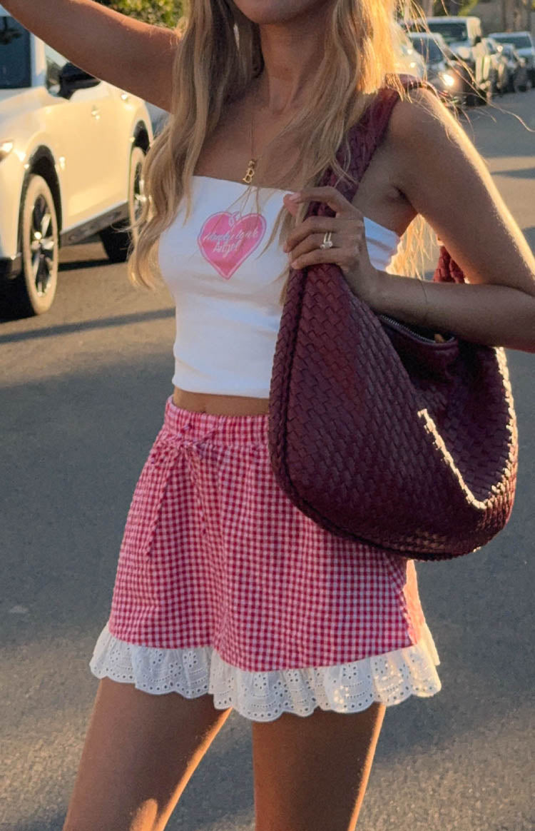 Ottilie Red Gingham Mini Skirt — 11